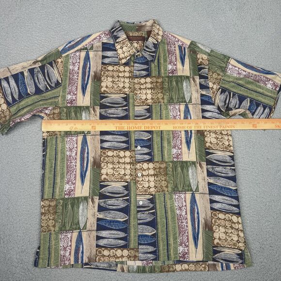 Tori Richard Shirt Mens Large Hawaiian Aloha Button Up Vintage Feather Print USA - Picture 6 of 10